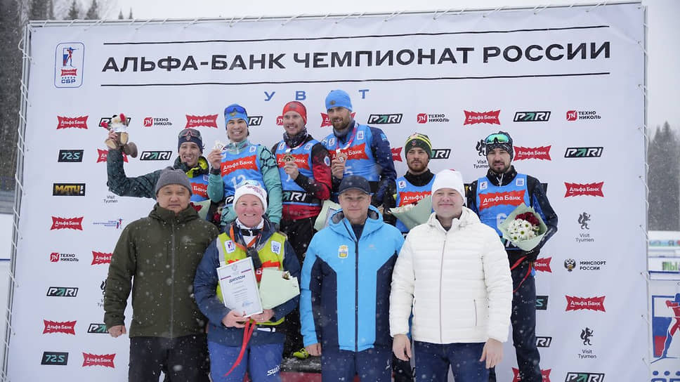 Победители чемпионата России по биатлону в масс-старте, который проходил в Красноярском крае