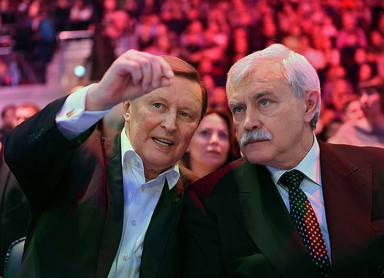 Специальный представитель президента России по вопросам природоохранной деятельности, экологии и транспорта Сергей Иванов (слева) и губернатор Санкт-Петербурга Георгий Полтавченко (справа) 