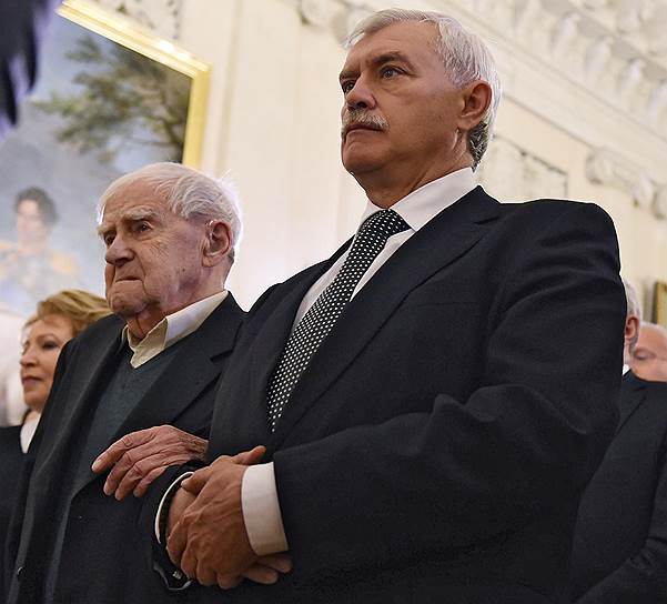 Декабрь 2014 г. С Даниилом Граниным на приеме по случаю 250-летия Государственного Эрмитажа