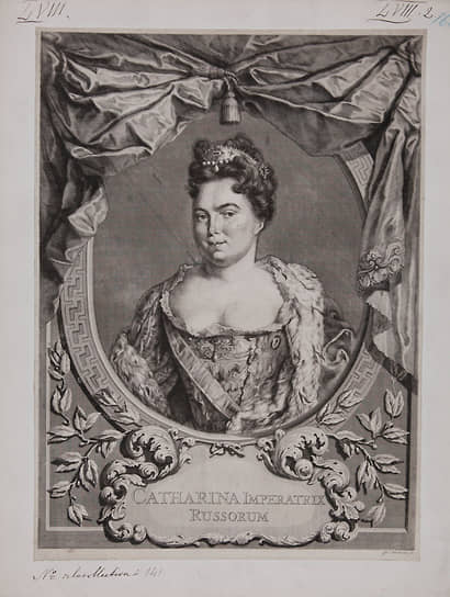 1724 г. Портрет царицы Екатерины Алексеевны. Гравер Якоб Хоубракен (1698–1780)