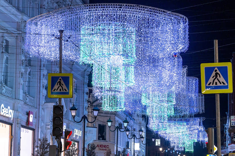 Украшение города к Новому году.