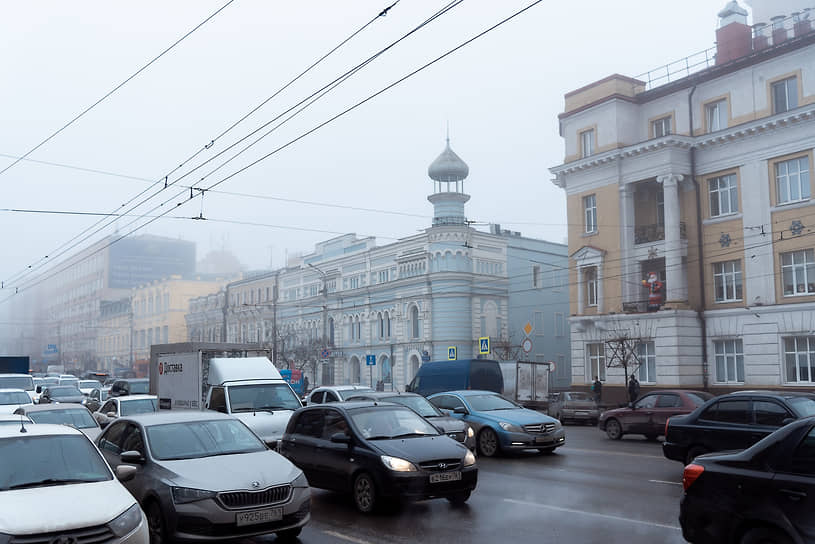 Туман в городе.