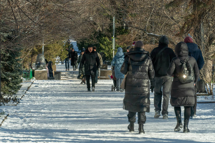 Снег в городе