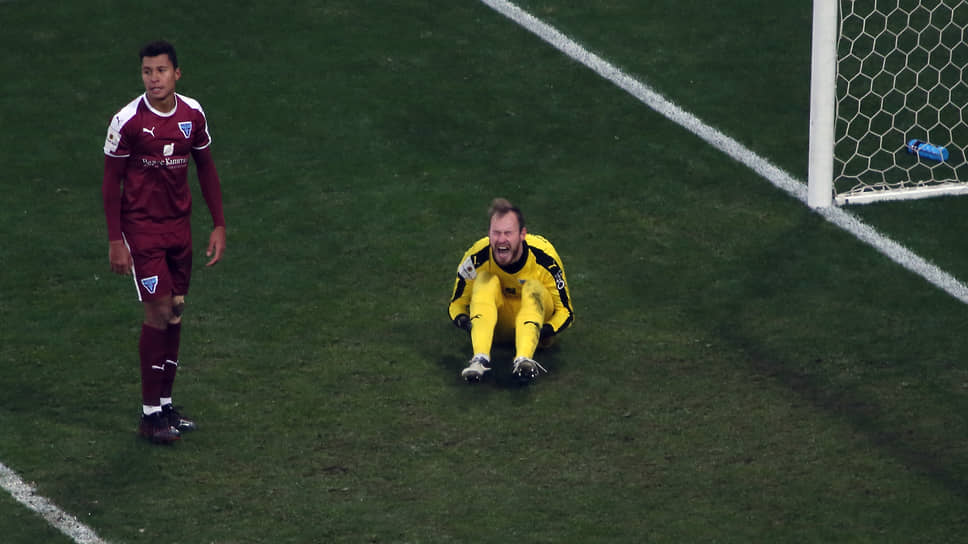 Эмоции вратаря «Велеса» Алексея Городового.