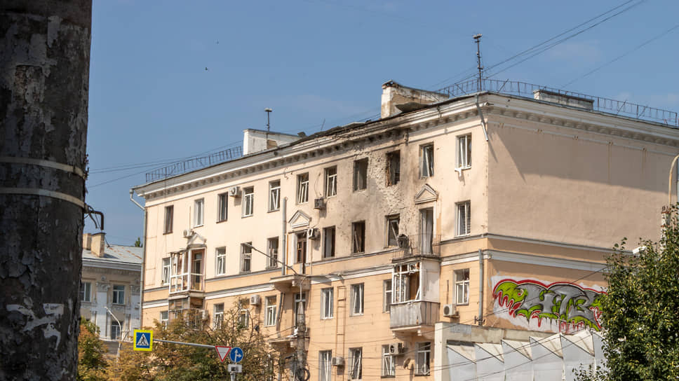 Пострадавший многоквартирный дом в центре Воронежа