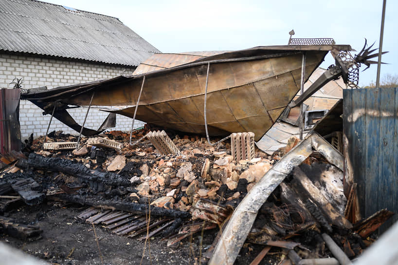 Последствие ландшафтного пожара в поселке Николаевка