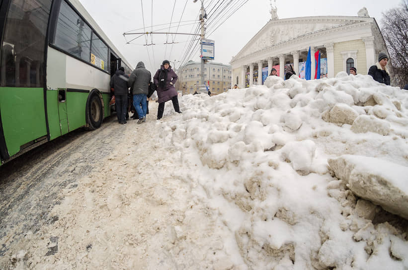 2014 год. Воронеж. Последствия снегопада