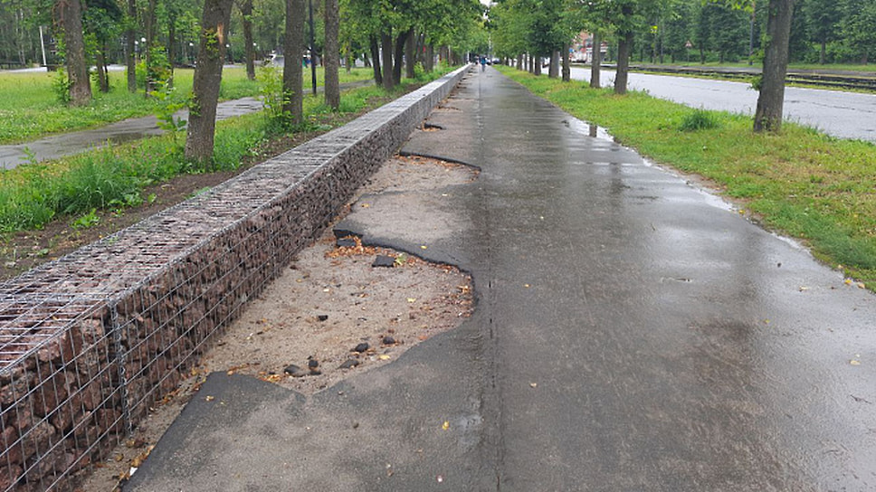 В Юбилейном парке Ярославля завершили установку забора из габионов ...