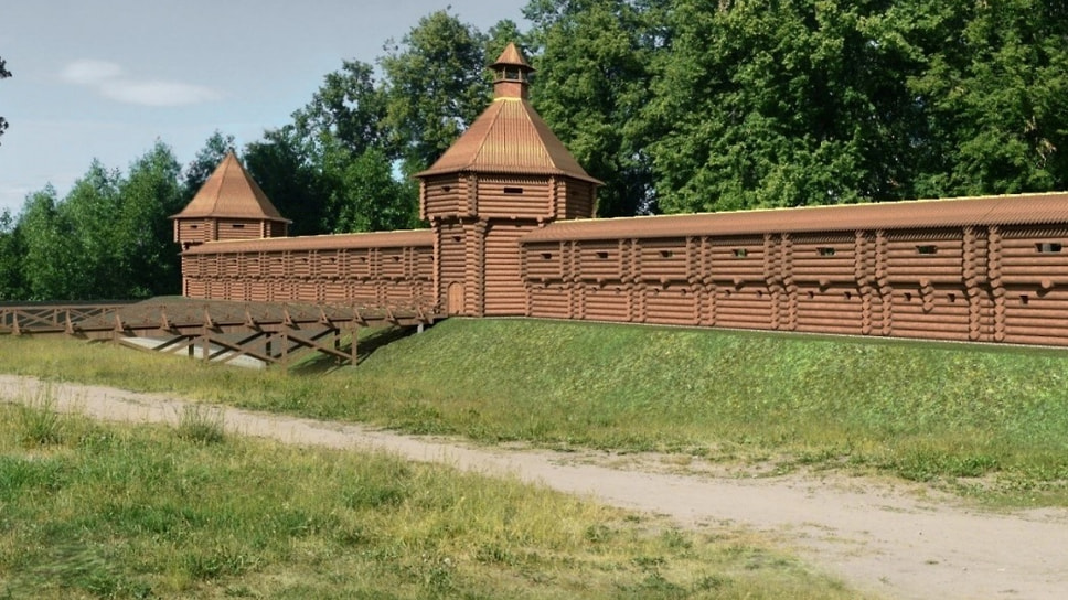 Эскиз крепостной стены в Угличе