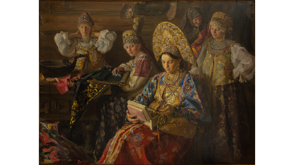 Полотно художника Ивана Куликова «Боярышня (Убор невесты)» 1911 года
