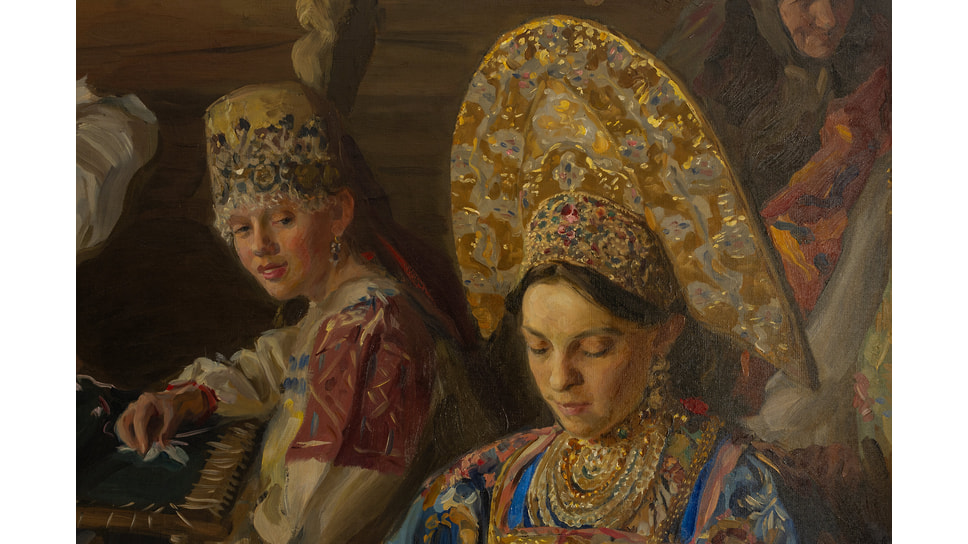 Полотно художника Ивана Куликова «Боярышня (Убор невесты)» 1911 года
