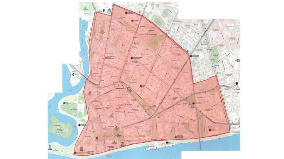 На карте обозначены территории, жители которых могут претендовать на компенсацию затрат на установку шлагбаумов