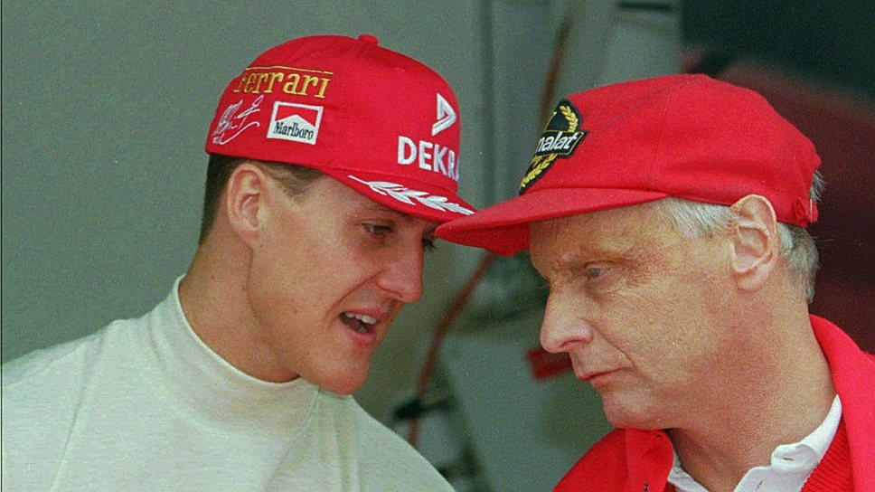 Гран-при Монако, 16 мая 1996 года: чемпионы &quot;красной конюшни&quot; Михаэль Шумахер и Ники Лауда 