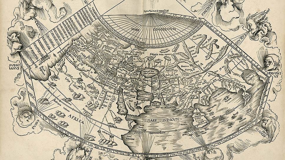 Карта мира по Птолемею, рисунок около 1505 года 
