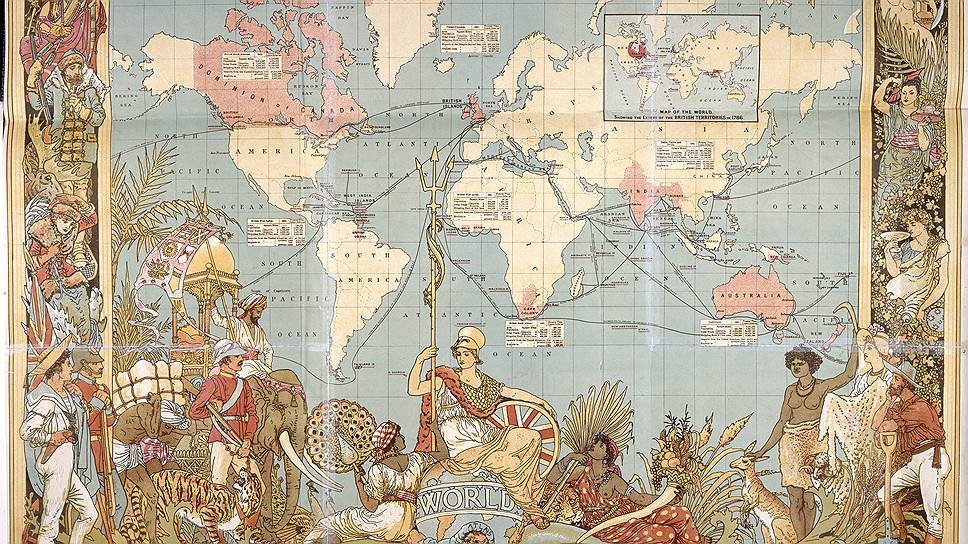 Карта Британской империи, 1886 
