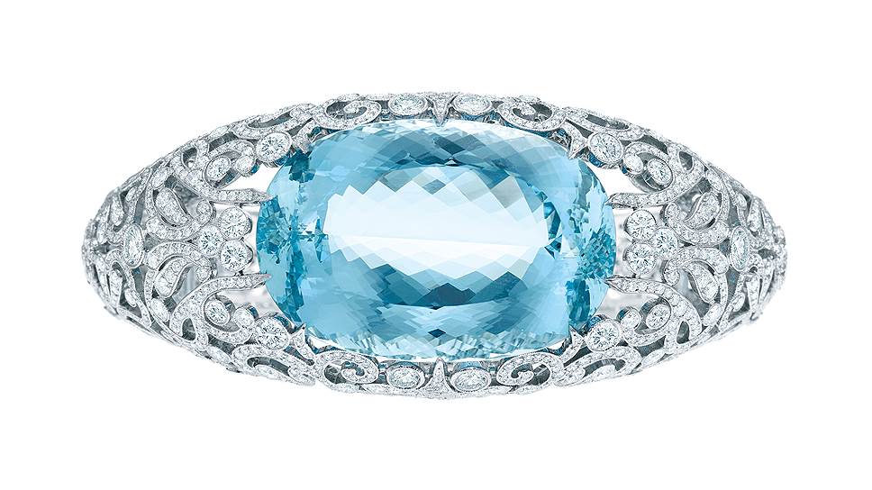 Tiffany &amp; Co., браслет, платина, бриллианты, аквамарин, Tiffany &amp; Co. 