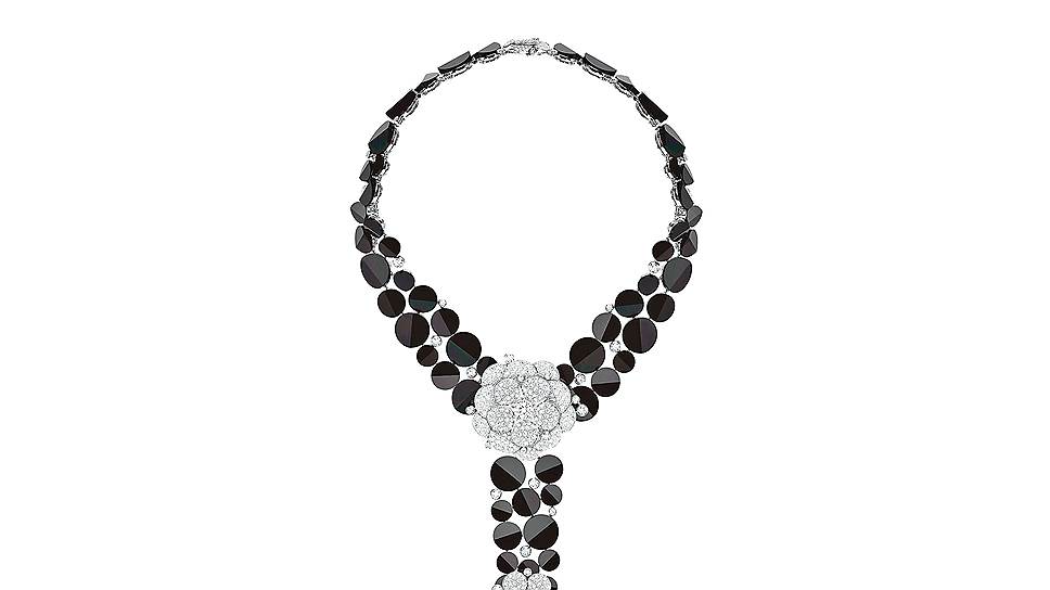 Колье Tuxedo, золото, бриллианты, оникс