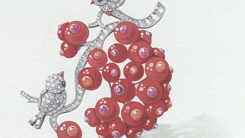 Брошь «Птичка», Van Cleef &amp; Arpels, Peau d’Ane, 2014