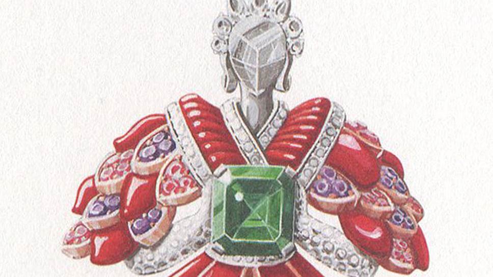 Брошь &amp;quot;Принц&amp;quot;, Van Cleef &amp; Arpels, Peau d`Ane, 2014 
