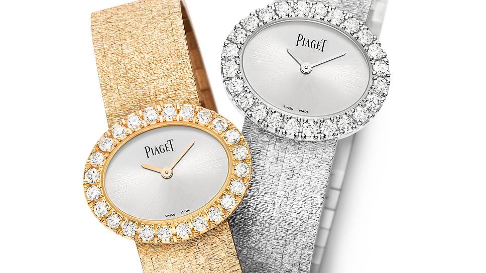 Piaget, часы Traditional Oval, белое либо розовое золото, бриллианты 
