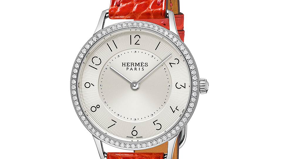 Часы Hermes, Slim d’Hermes 32 mm Steel with Diamonds
