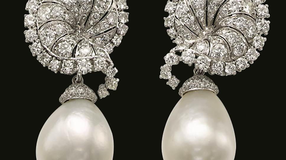 Серьги Chaumet, натуральный жемчуг, бриллианты, эстимейт $526-631 тыс., Christie`s Magnificent Jewels 
