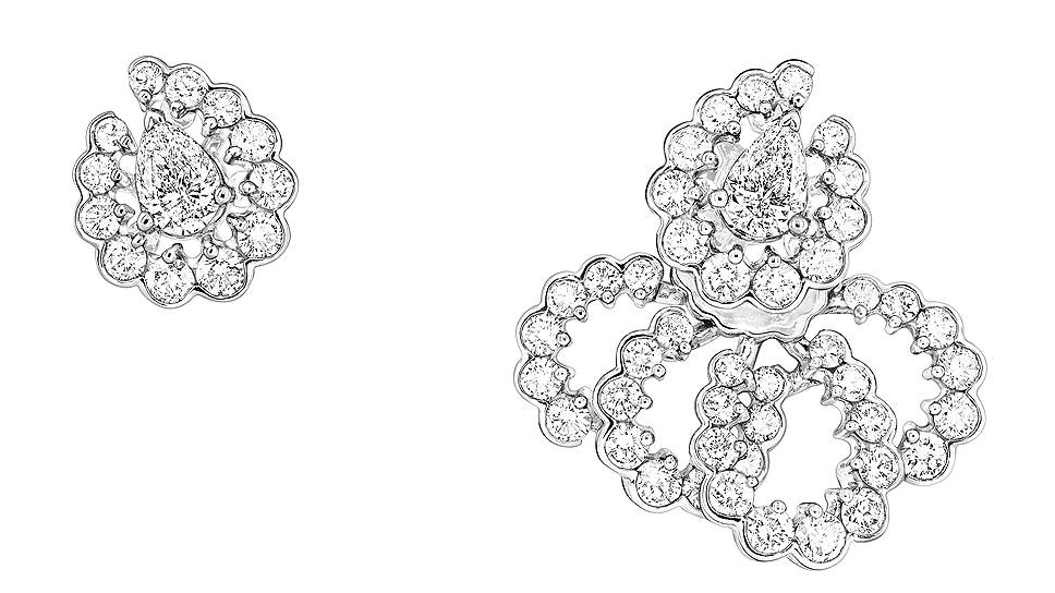 Dior Fine Jewellery, серьги Milieu du siecle, белое золото, бриллианты 