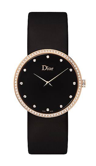 Dior Horlogerie, часы La D de Dior, розовое золото, бриллианты, оникс 