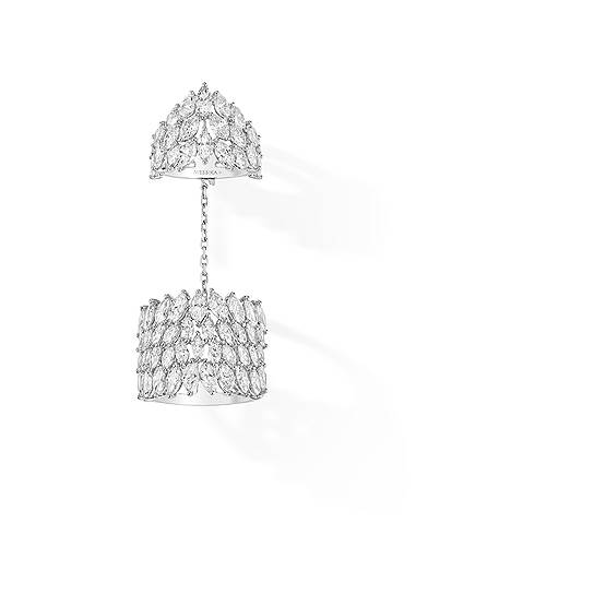 Кольцо на две фаланги Madeleine, коллекция High Jewelry Paris est une fete, белое золото, бриллианты