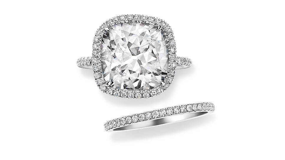 Кольцо для помолвки The One и обручальное кольцо, платина, бриллианты