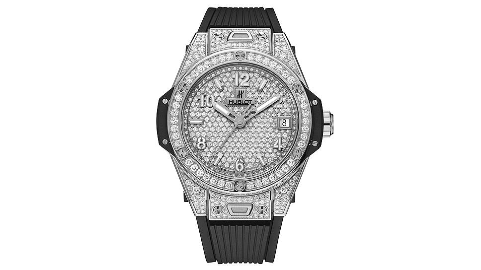 Часы Big Bang One Click Steel Full Pave, сталь, бриллианты