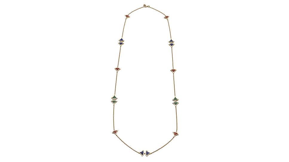 Bulgari, сотуар Divas' Dream, розовое золото, малахит, ляпис-лазурь, карнелиан