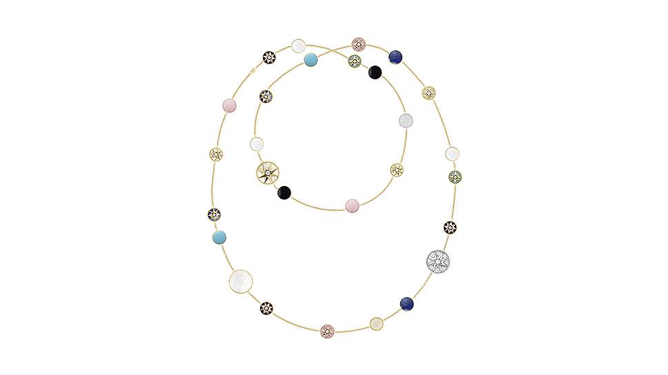 Dior Joaillerie, сотуар Rosedes Vents, желтое и розовое золото, бриллианты, ляпис-лазурь, перламутр, оникс, розовый опал, бирюза
