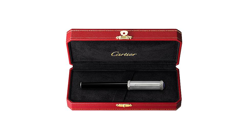 Cartier, ручка Santos-Dumont, композитный материал, смола, металл с палладиевым покрытием 
