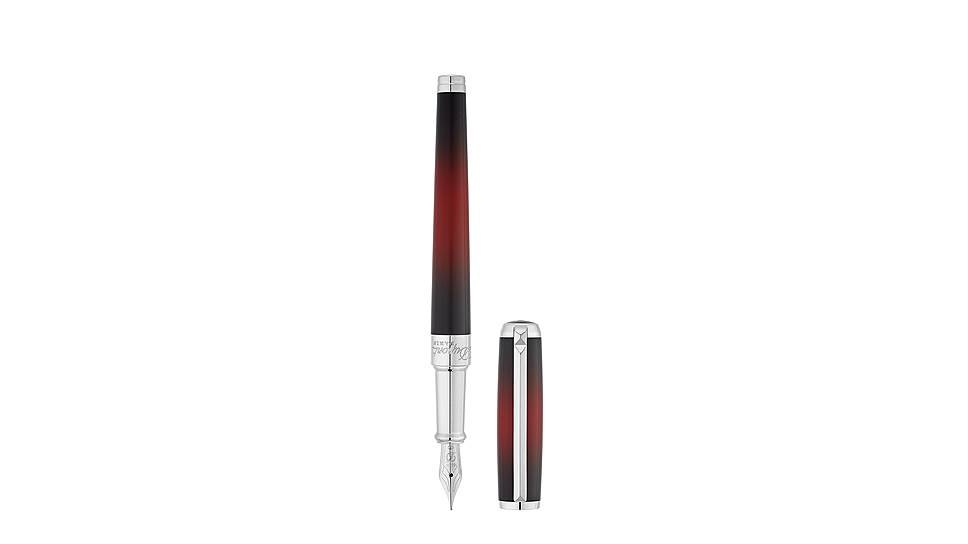 S. T. Dupont, ручка Atelier Sunburst Red, палладий, лак 
