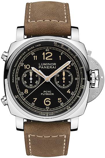 Panerai, часы 1950 Pcyc 3 Days Chrono Flyback, титан, 47 мм, механизм с автоматическим подзаводом 
