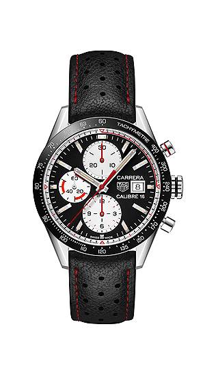 Tag Heuer, часы Carrera Calibre 16, сталь, керамика, 41 мм, механизм с автоматическим подзаводом 
