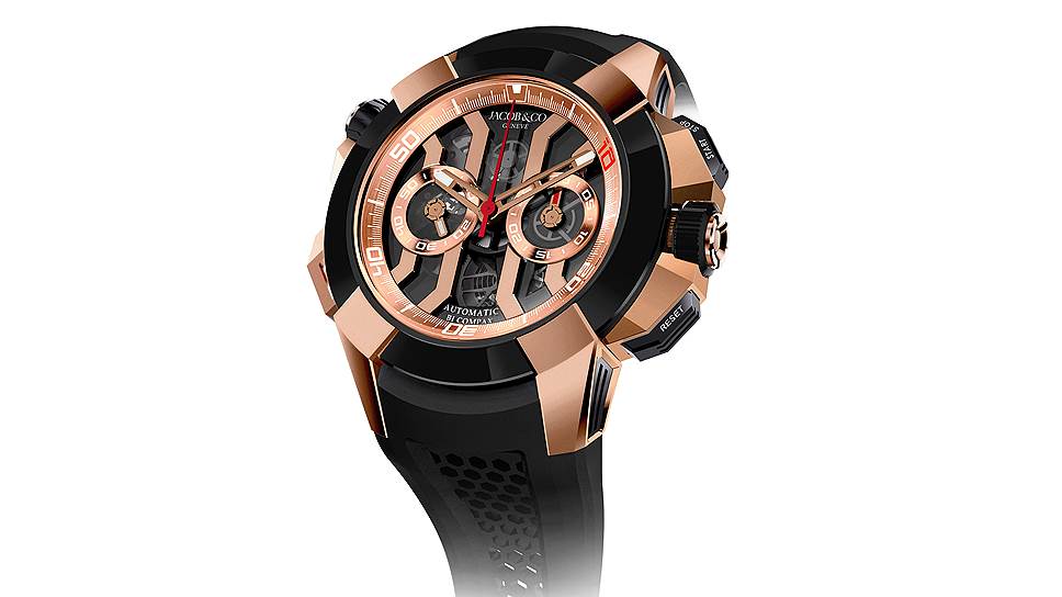 Jacob &amp; Co, часы Epic X Chrono Luis Figo Limited Edition, розовое золото, 47 мм, механизм с автоматическим подзаводом