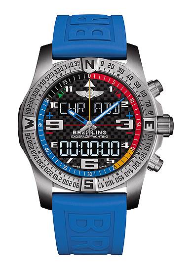 Breitling, часы Exospace B55 Yachting, титан, 46 мм, электронный кварцевый механизм, водонепроницаемость 100 м, 465 700 руб.