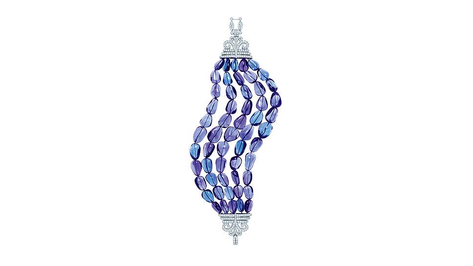 Tiffany & Co., браслет, платина, танзаниты, бриллианты