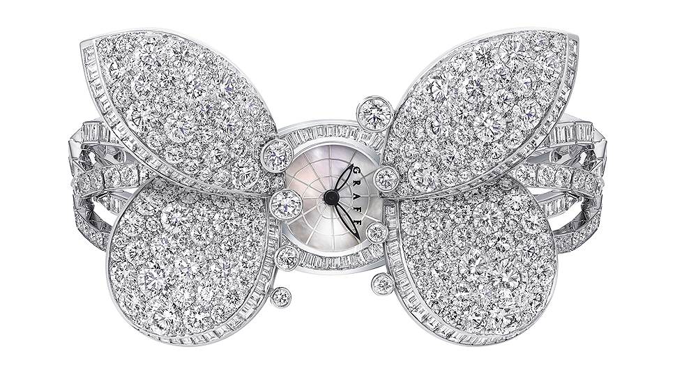 Diamond Princess Butterfly, 17 мм, белое золото, перламутр, бриллианты, 2016 год