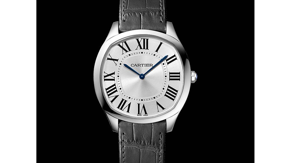 Cartier, часы Drive de Cartier Ultraflat, 39 мм, механизм с ручным подзаводом, белое золото, 1 180 000 руб.
