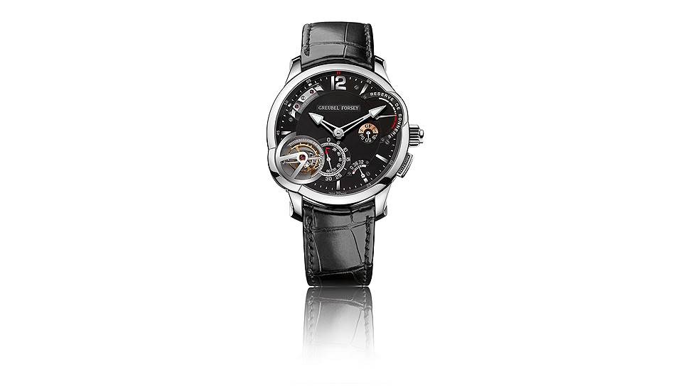 Greubel Forsey Grande Sonnerie. Титановый корпус 43,5 мм. Механизм с ручным заводом,
запасом хода в 72 часа и турбийоном. 1 238 550 CHF