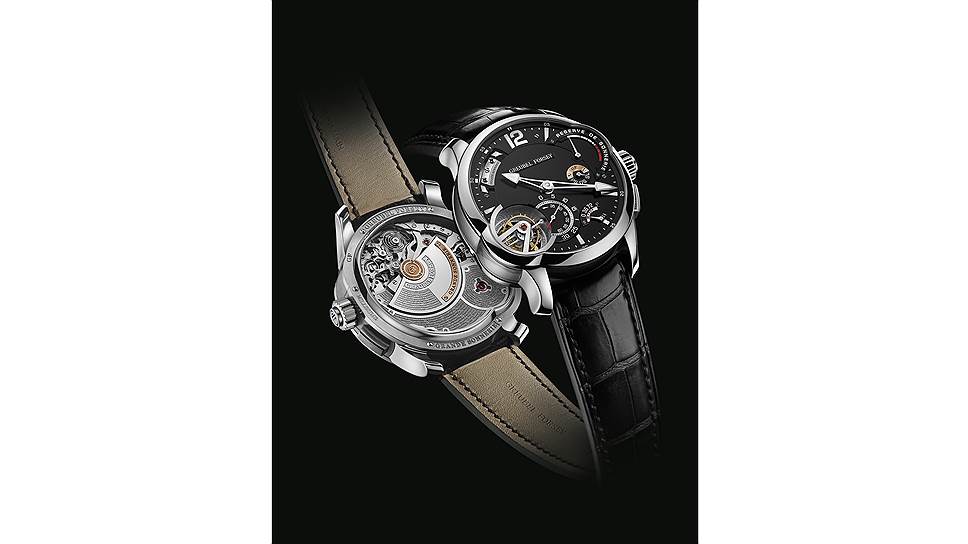 Greubel Forsey Grande Sonnerie. Титановый корпус 43,5 мм. Механизм с ручным заводом, запасом хода в 72 часа и турбийоном. 1 238 550 CHF