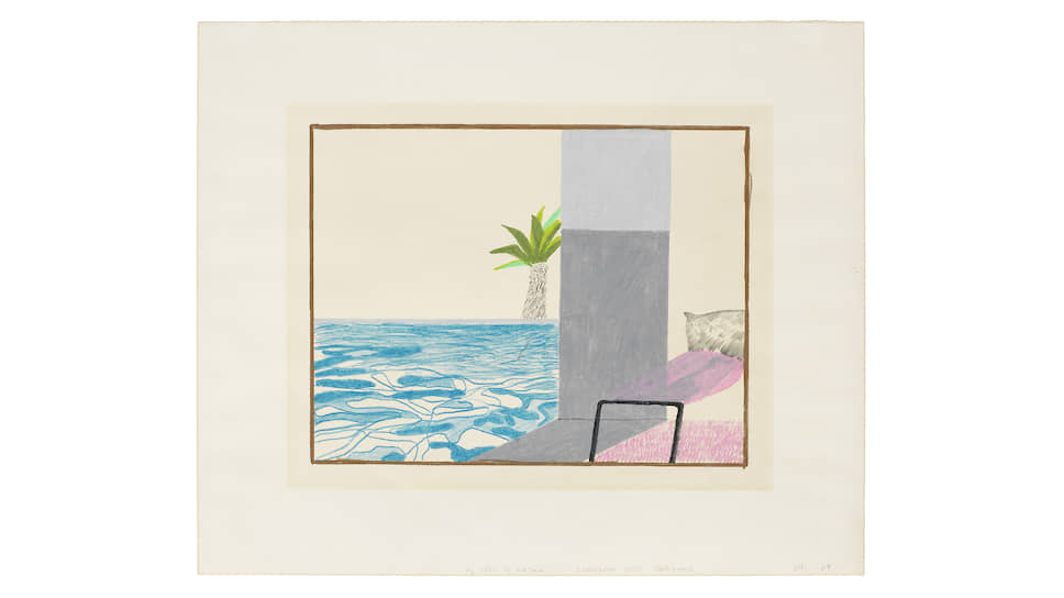 Дэвид Хокни, «Hollywood Pool and Palm Tree», 1965 год