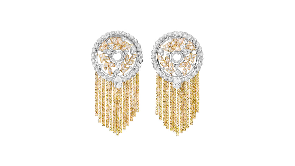 Chanel Fine Jewelry, серьги Ble Gabrielle, белое и желтое золото, бриллианты