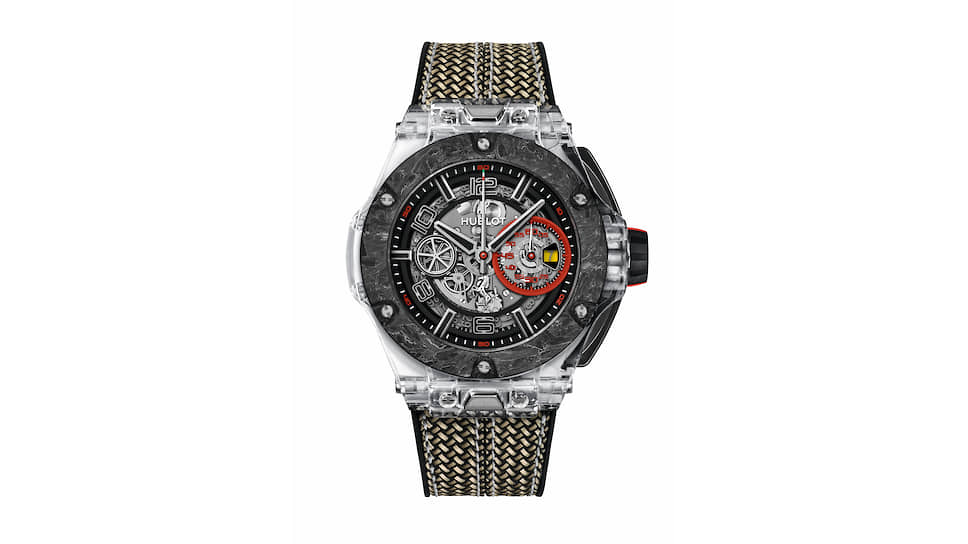 Hublot Big Bang Scuderia Ferrari 90th Anniversary в прозрачном корпусе из сапфирового стекла