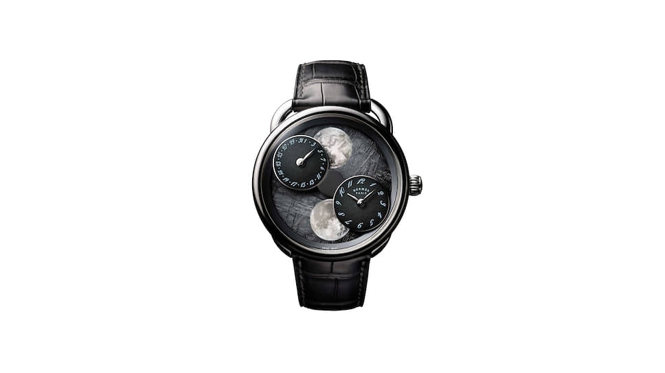 Hermes, часы Arceau L’Heure de la Lune, 43 мм, белое золото, метеорит, механизм с автоматическим подзаводом