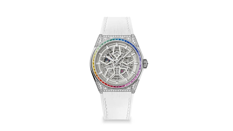 Defy Classic High Jewelry Rainbow, 41 мм, титан, сапфиры, бриллианты, механизм с автоматическим подзаводом