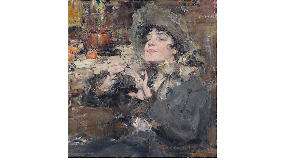 Николай Фешин, «Дама за маникюром. Портрет мадемуазель Жирмо», 1917 год